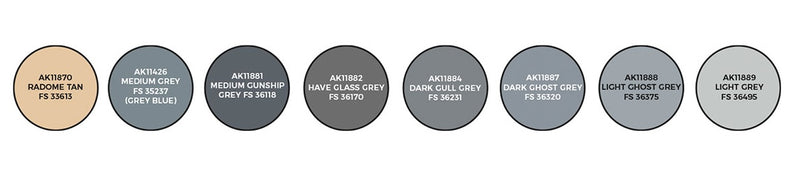 AK Interactive 11744 Air Series: USN & USMC Modern Aircraft & Helicopter 3G Acrylic Paint Set (8 Colors)