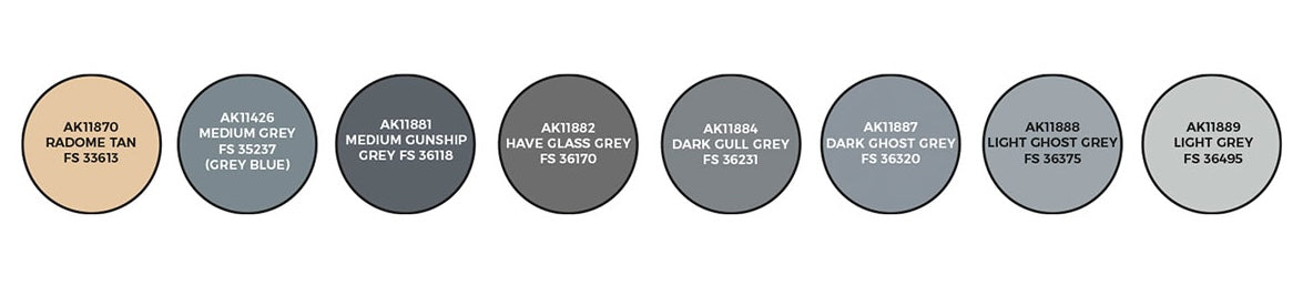 AK Interactive 11744 Air Series: USN & USMC Modern Aircraft & Helicopter 3G Acrylic Paint Set (8 Colors)