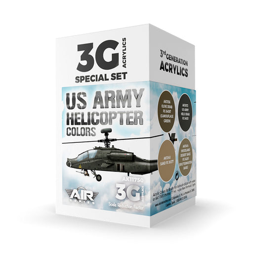 AK Interactive 11750 Air Series: US Army Helicopter 3G Acrylic Paint Set (4 Colors)