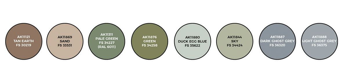 AK Interactive 11752 Air Series: Israeli Air Force Aircraft 3G Acrylic Paint Set (8 Colors)
