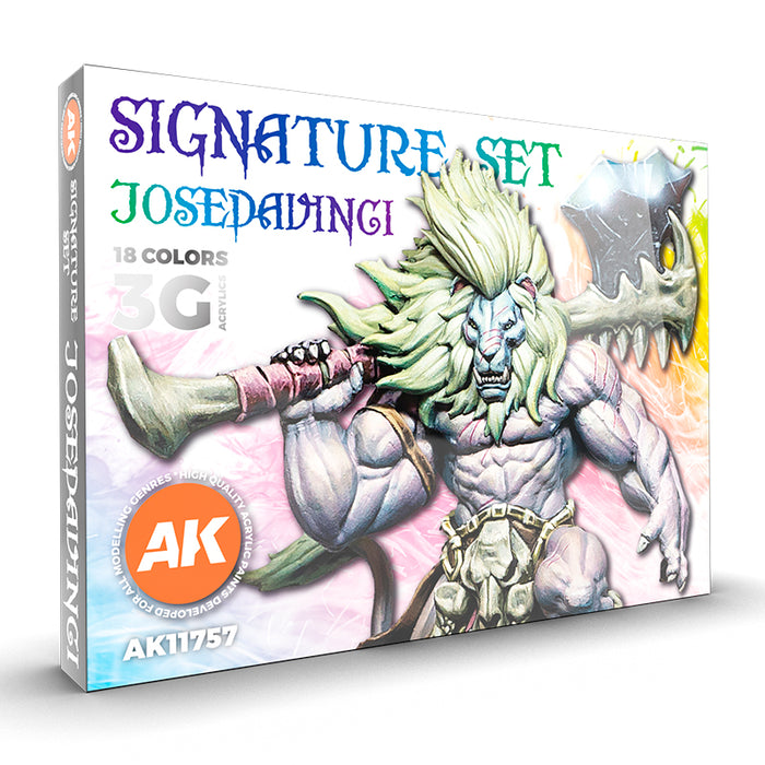 AK Interactive 11757 Jose Davinci Signature 3G Acrylic Paint Set (18 Colors)