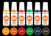 AK Interactive 11758 Transparent 3G Acrylic Paint Set (6 Colors)