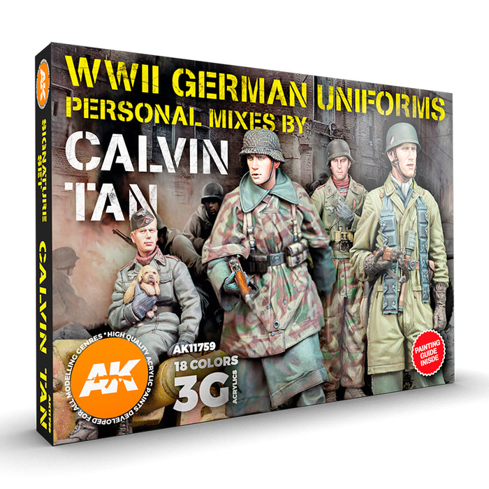 AK Interactive 11759 WWII German Uniforms 3G Acrylic Paint Set (18 Colors)