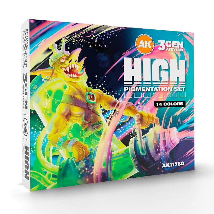 AK Interactive 11780 Color Punch: High Pigmentation 3G Acrylic Paint Set (14 Colors)