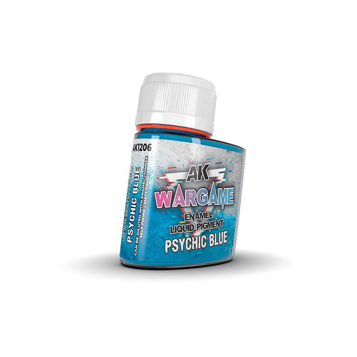 AK Interactive 1206 Wargame: Psychic Blue Liquid Pigment Enamel 35ml Bottle