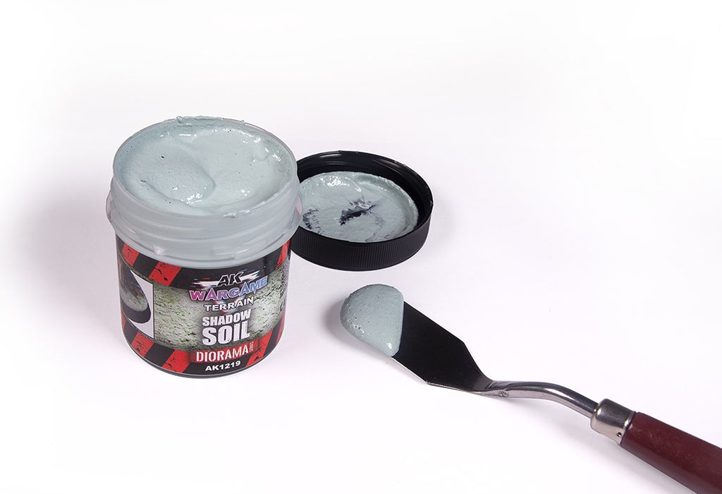 AK Interactive 1219 Wargame Terrain: Shadow Soil Texture Acrylic 100ml Bottle