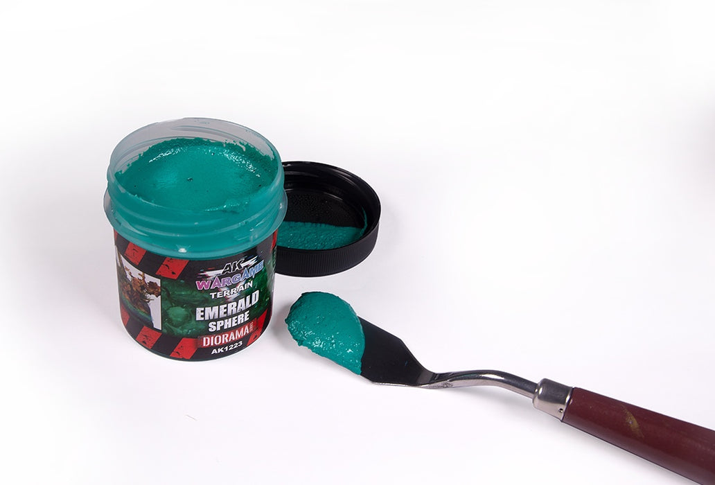 AK Interactive 1223 Wargame Terrain: Emerald Sphere Texture Acrylic 100ml Bottle