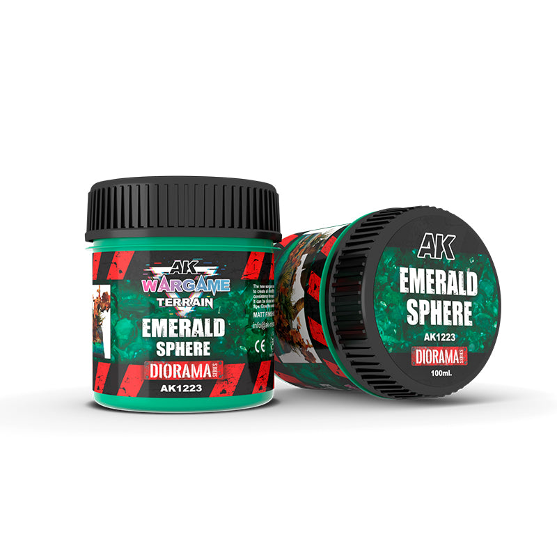 AK Interactive 1223 Wargame Terrain: Emerald Sphere Texture Acrylic 100ml Bottle