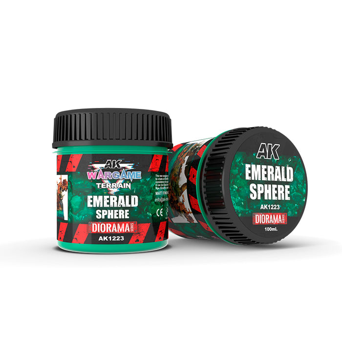 AK Interactive 1223 Wargame Terrain: Emerald Sphere Texture Acrylic 100ml Bottle