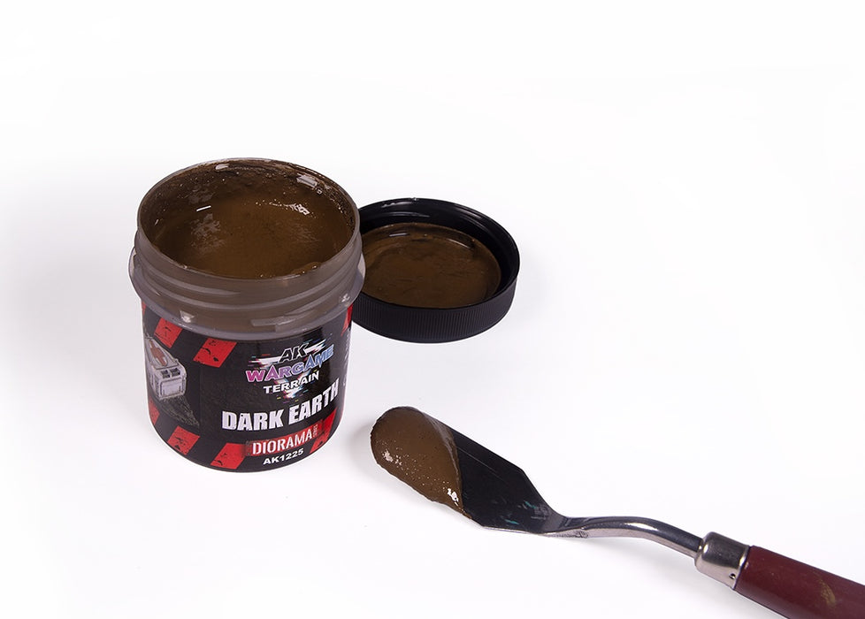 AK Interactive 1225 Wargame Terrain: Dark Earth Texture Acrylic 100ml Bottle