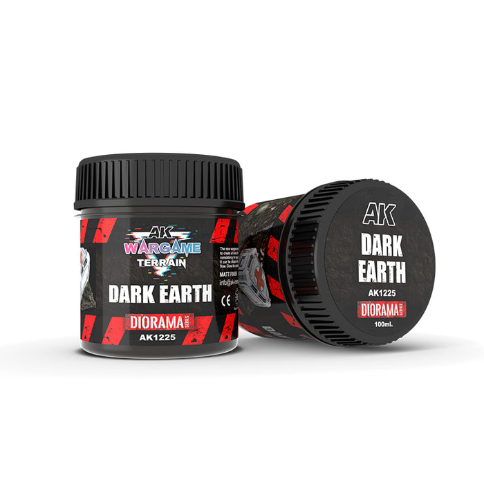 AK Interactive 1225 Wargame Terrain: Dark Earth Texture Acrylic 100ml Bottle