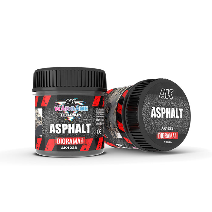AK Interactive 1228 Wargame Terrain: Asphalt Texture Acrylic 100ml Bottle