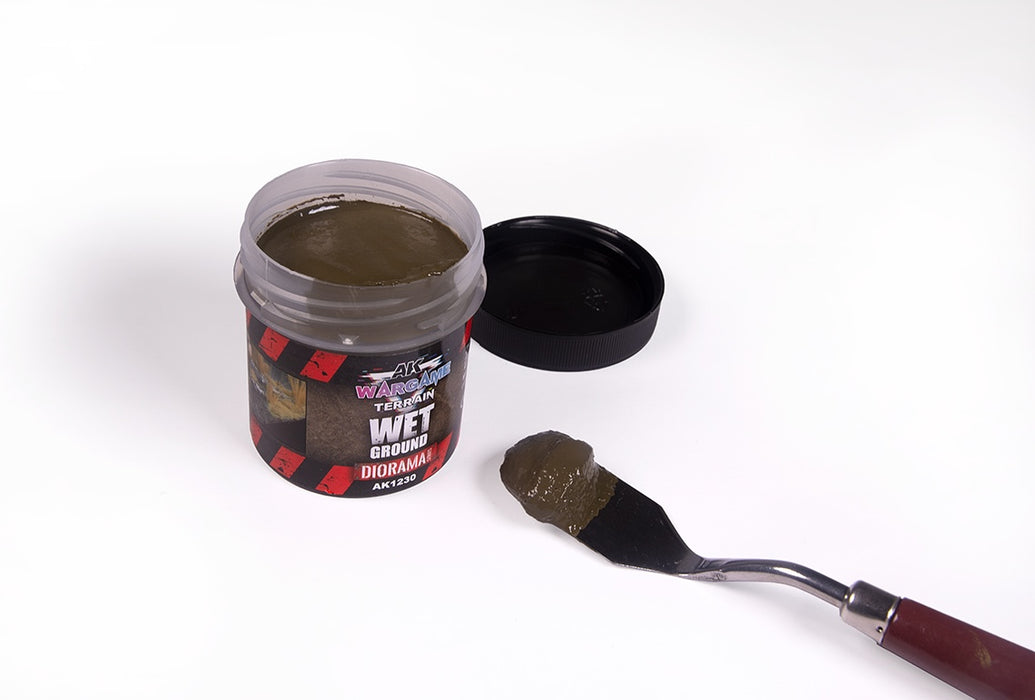 AK Interactive 1230 Wargame Terrain: Wet Ground Texture Acrylic 100ml Bottle
