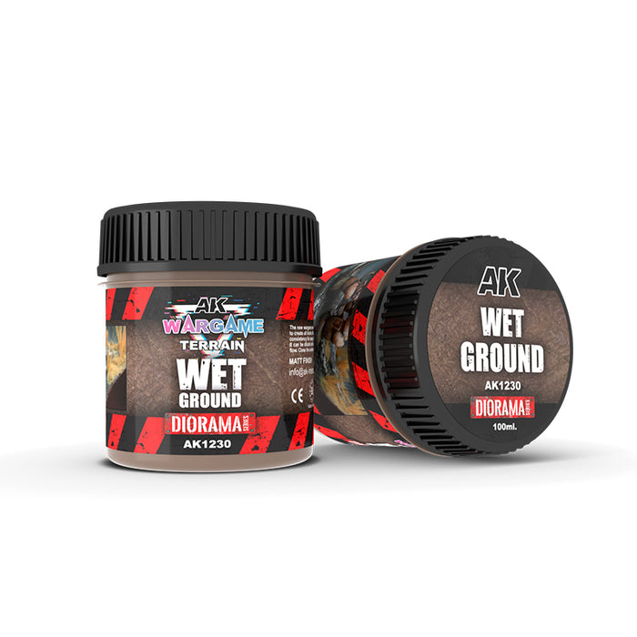 AK Interactive 1230 Wargame Terrain: Wet Ground Texture Acrylic 100ml Bottle
