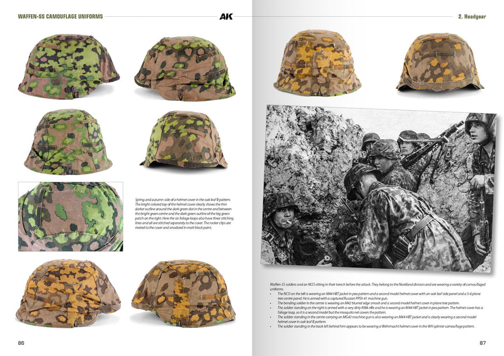 AK Interactive 130008 Waffen-SS Camouflage Uniforms Complete Guide Patterns in WWII Book (Hardcover)