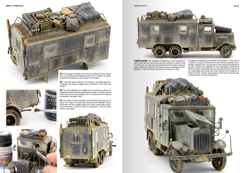 AK Interactive 130011 ICM- How to Paint & Weather WWII Trucks Warhorses Book