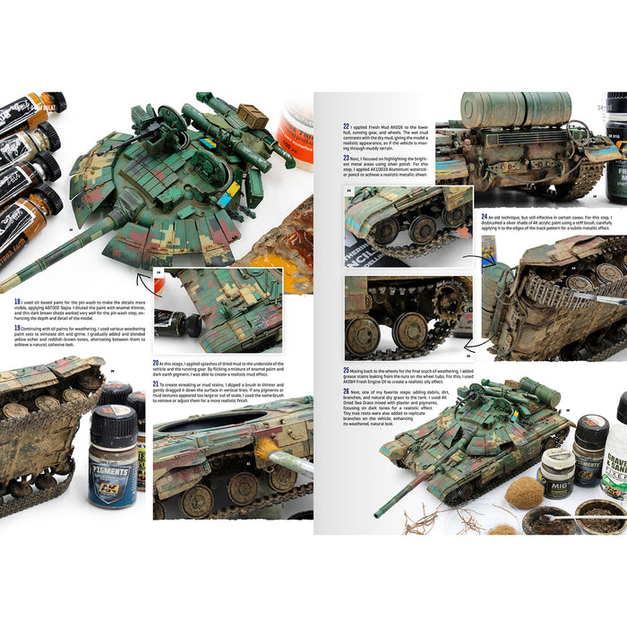 AK Interactive 130021 MBT Modern Battle Tanks Guide to Painting & Weathering Book (Semi-Hardcover)