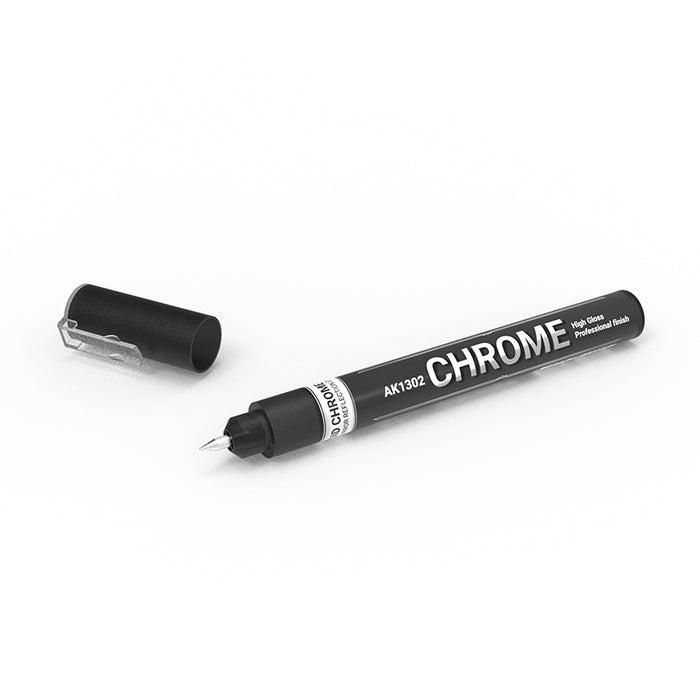 AK Interactive 1302 Metallic Liquid Marker Chrome 1mm