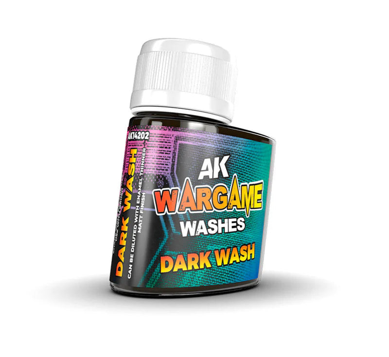 AK Interactive 14202 Wargame: Dark Wash Enamel 35ml Bottle