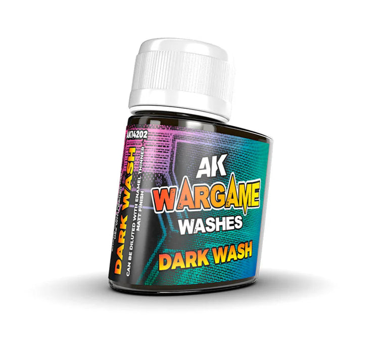 AK Interactive 14202 Wargame: Dark Wash Enamel 35ml Bottle