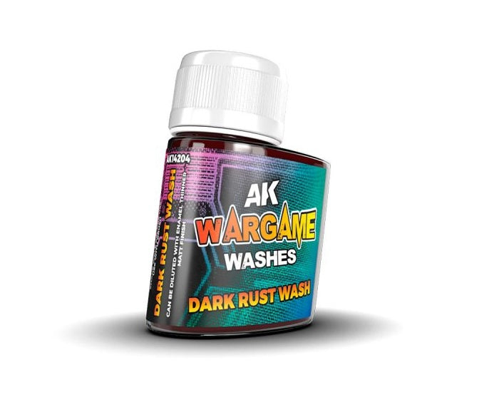 AK Interactive 14204 Wargame: Dark Rust Wash Enamel 35ml Bottle