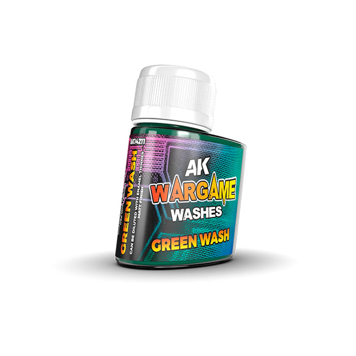 AK Interactive 14211 Wargame: Green Wash Enamel 35ml Bottle