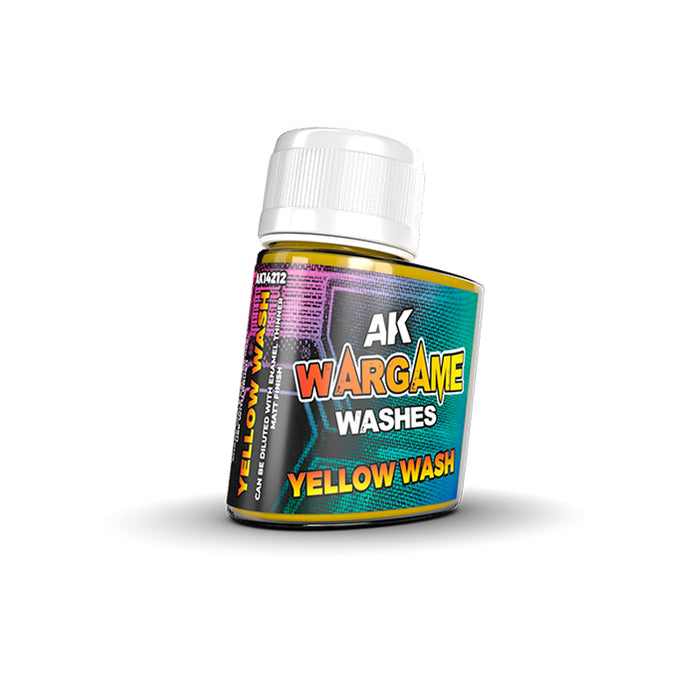 AK Interactive 14212 Wargame: Yellow Wash Enamel 35ml Bottle