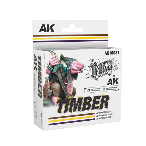 AK Interactive 16031 Inks: Timber Acrylic Set (3 Colors) 30ml Bottles