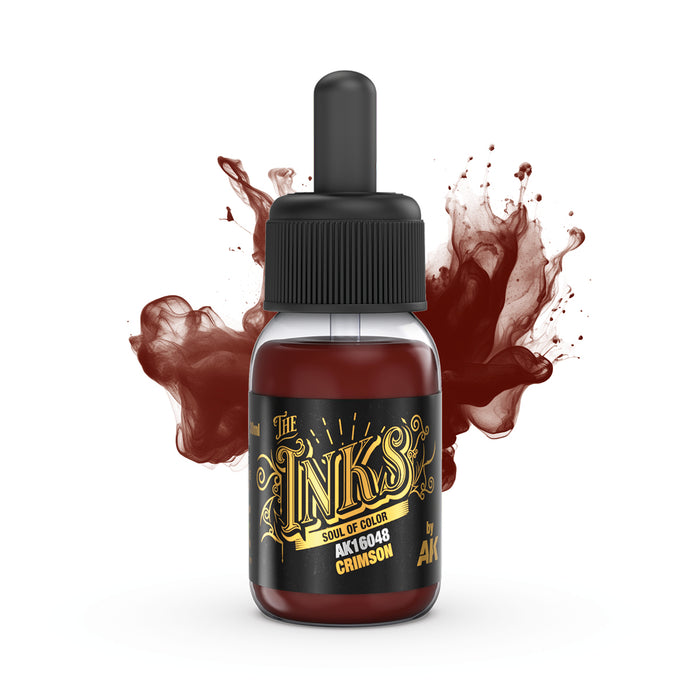 AK Interactive 16048 Inks: Crimson Acrylic 30ml Bottle