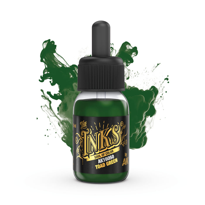 AK Interactive 16050 Inks: Toad Green Acrylic 30ml Bottle