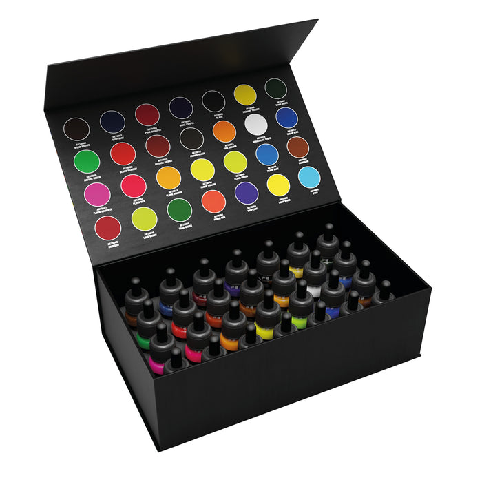 AK Interactive 16055 Inks Acrylic Paint Special Box Set (28 Colors) 30ml Bottles