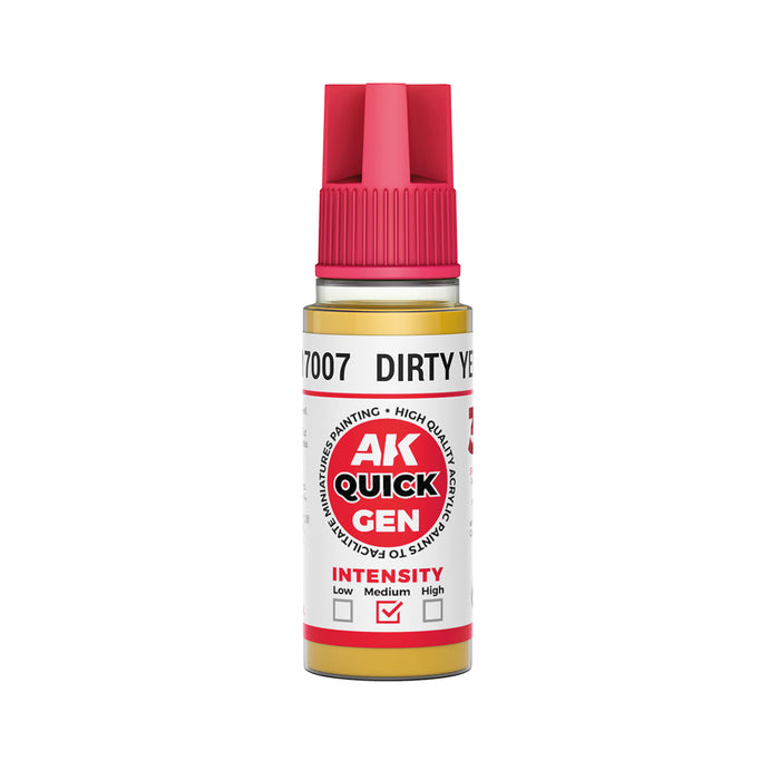 AK Interactive 17007 Quick Gen: Dirty Yellow Acrylic Paint 18ml Bottle