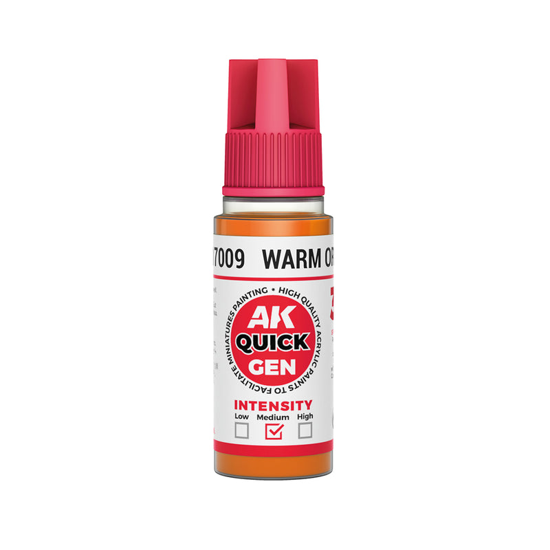 AK Interactive 17009 Quick Gen: Warm Orange Acrylic Paint 18ml Bottle
