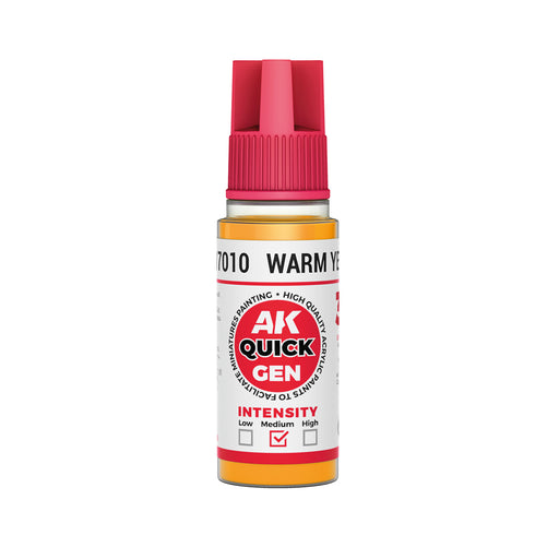 AK Interactive 17010 Quick Gen: Warm Yellow Acrylic Paint 18ml Bottle