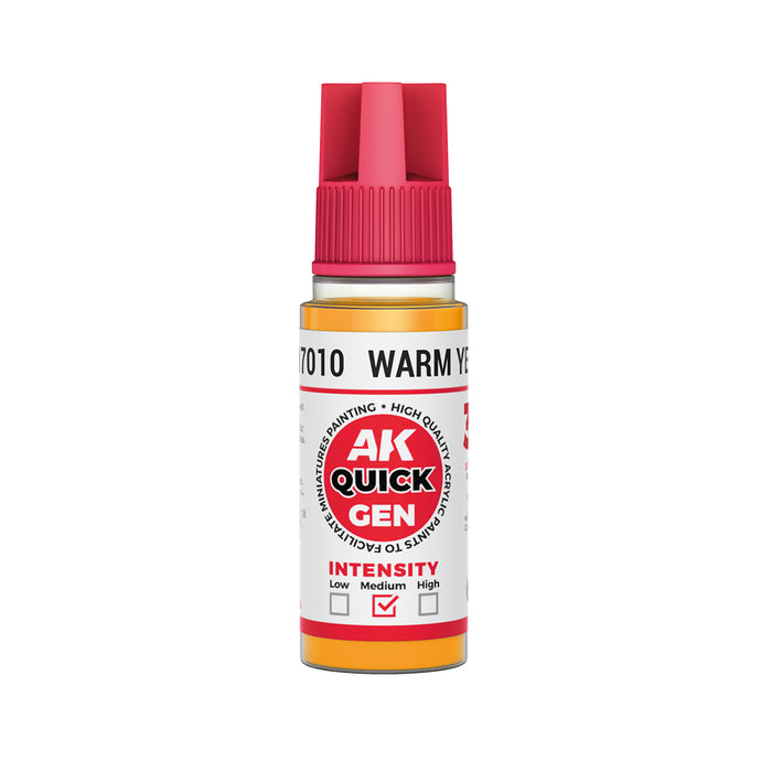 AK Interactive 17010 Quick Gen: Warm Yellow Acrylic Paint 18ml Bottle