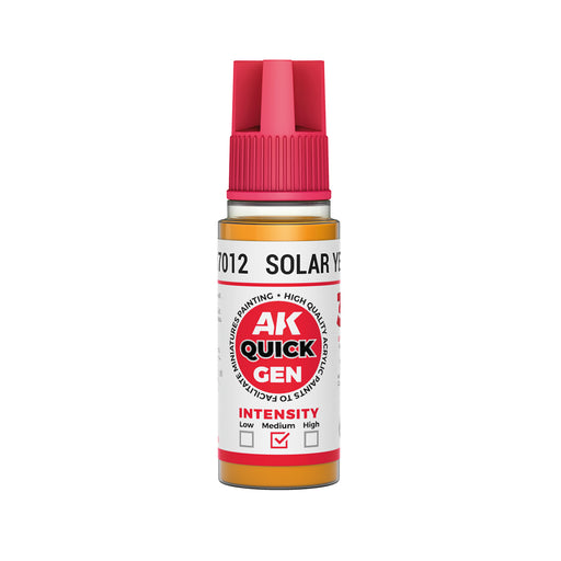 AK Interactive 17012 Quick Gen: Solar Yellow Acrylic Paint 18ml Bottle