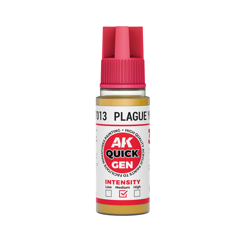AK Interactive 17013 Quick Gen: Plague Yellow Acrylic Paint 18ml Bottle