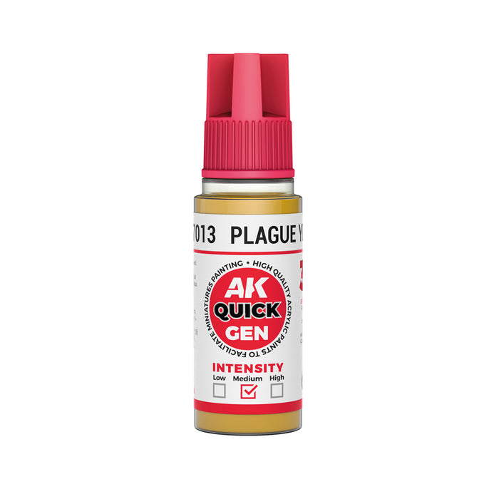 AK Interactive 17013 Quick Gen: Plague Yellow Acrylic Paint 18ml Bottle