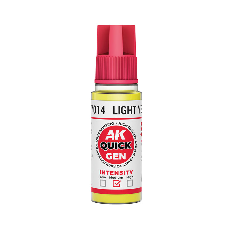AK Interactive 17014 Quick Gen: Light Yellow Acrylic Paint 18ml Bottle