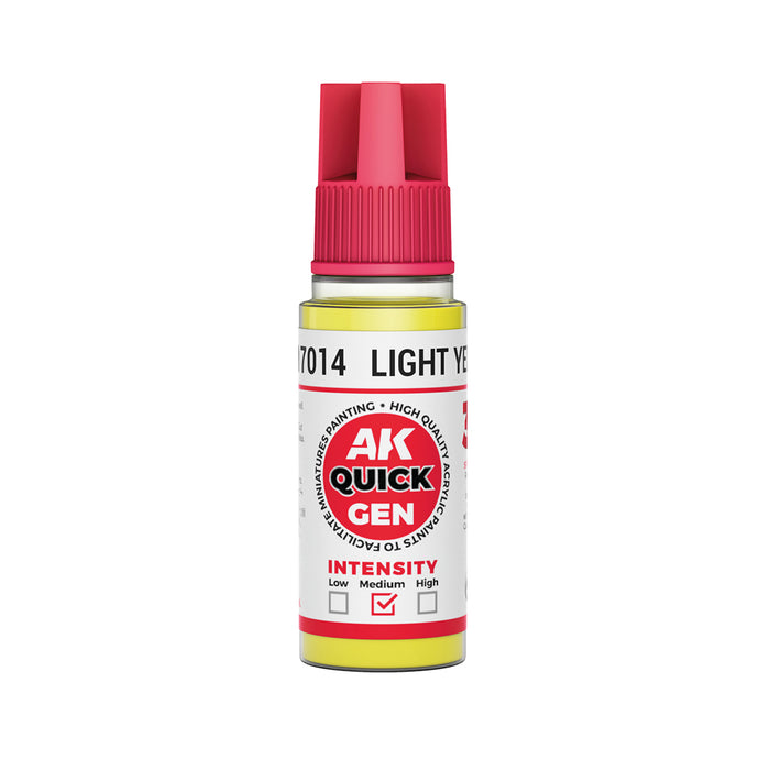 AK Interactive 17014 Quick Gen: Light Yellow Acrylic Paint 18ml Bottle