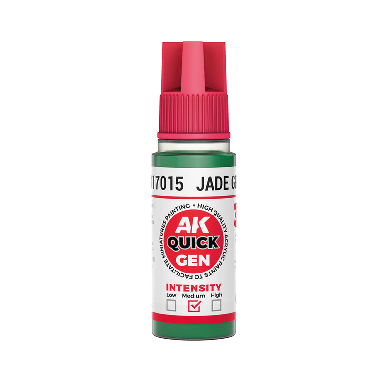 AK Interactive 17015 Quick Gen: Jade Green Acrylic Paint 18ml Bottle