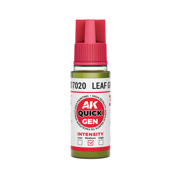 AK Interactive 17020 Quick Gen: Leaf Green Acrylic Paint 18ml Bottle