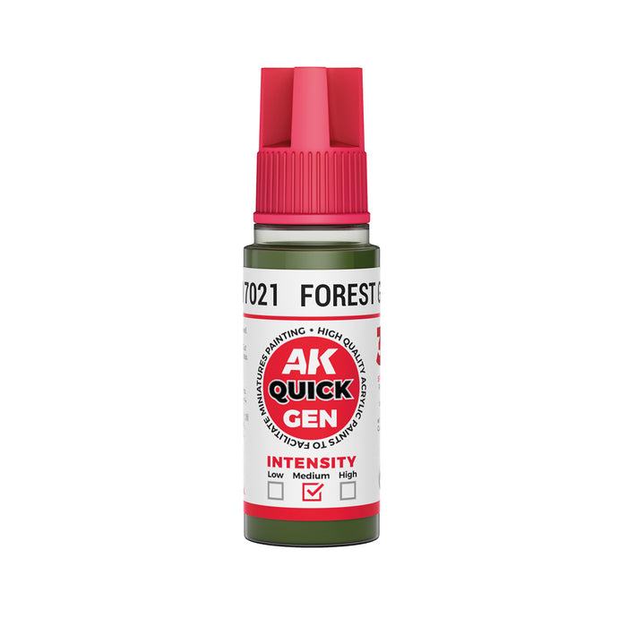 AK Interactive 17021 Quick Gen: Forest Green Acrylic Paint 18ml Bottle