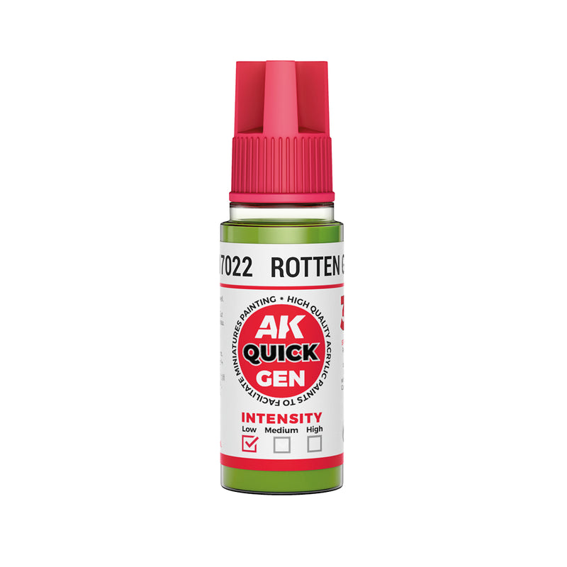AK Interactive 17022 Quick Gen: Rotten Green Acrylic Paint 18ml Bottle