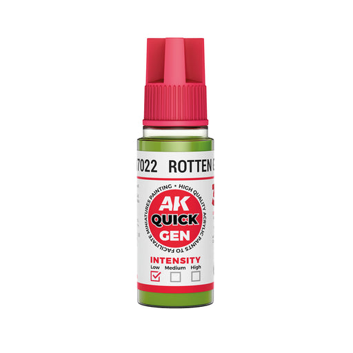 AK Interactive 17022 Quick Gen: Rotten Green Acrylic Paint 18ml Bottle