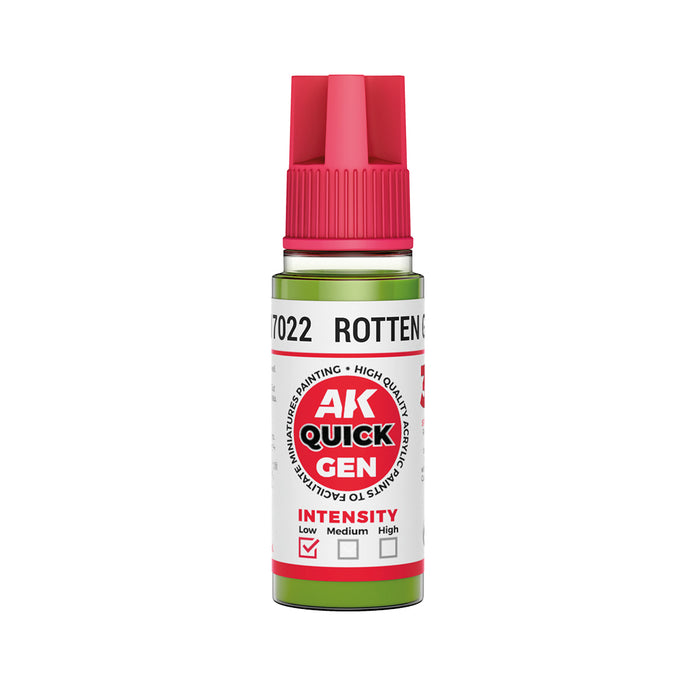 AK Interactive 17022 Quick Gen: Rotten Green Acrylic Paint 18ml Bottle