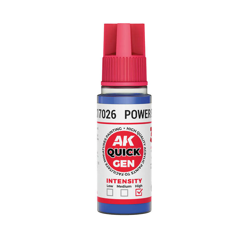 AK Interactive 17026 Quick Gen: Power Blue Acrylic Paint 18ml Bottle