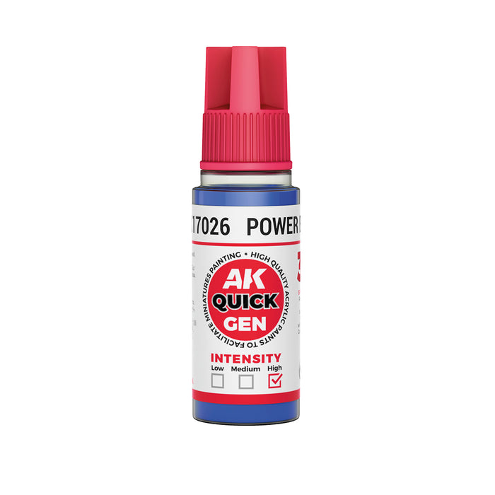 AK Interactive 17026 Quick Gen: Power Blue Acrylic Paint 18ml Bottle