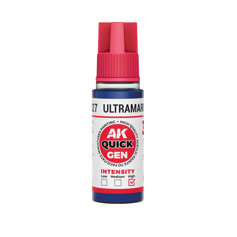 AK Interactive 17027 Quick Gen: Ultramarine Blue Acrylic Paint 18ml Bottle