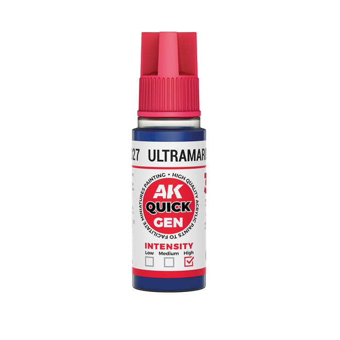 AK Interactive 17027 Quick Gen: Ultramarine Blue Acrylic Paint 18ml Bottle
